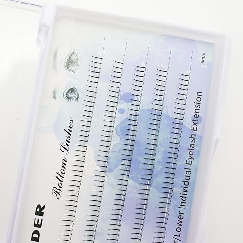 Miniatura 7 de DAODER Kit de extensión de pestañas inferiores con pegamento pestañas individuales naturales de 0236in debajo de pestañas postizas para extensión de