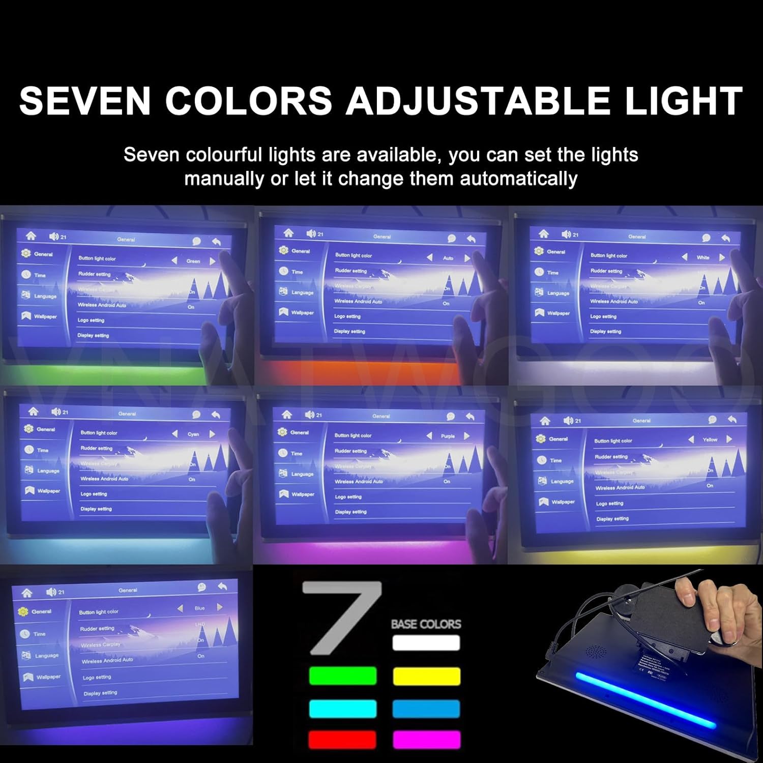 10.1" / 11.6" IPS Car Headrest TV, Cordless Carplay & Android Auto, Car Back Seat Player, Rear Seat Entertainment,10.1Inch