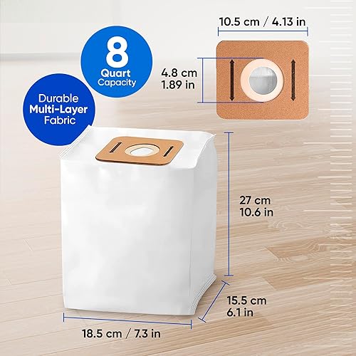 Miniatura 3 de Paquete de 10 bolsas de vacío de repuesto compatibles con modelos de mochila de vacío Atrix VACBP1, VACBP2, VACBP36V, VACBPAI, VACBPAIC  8 cuartos