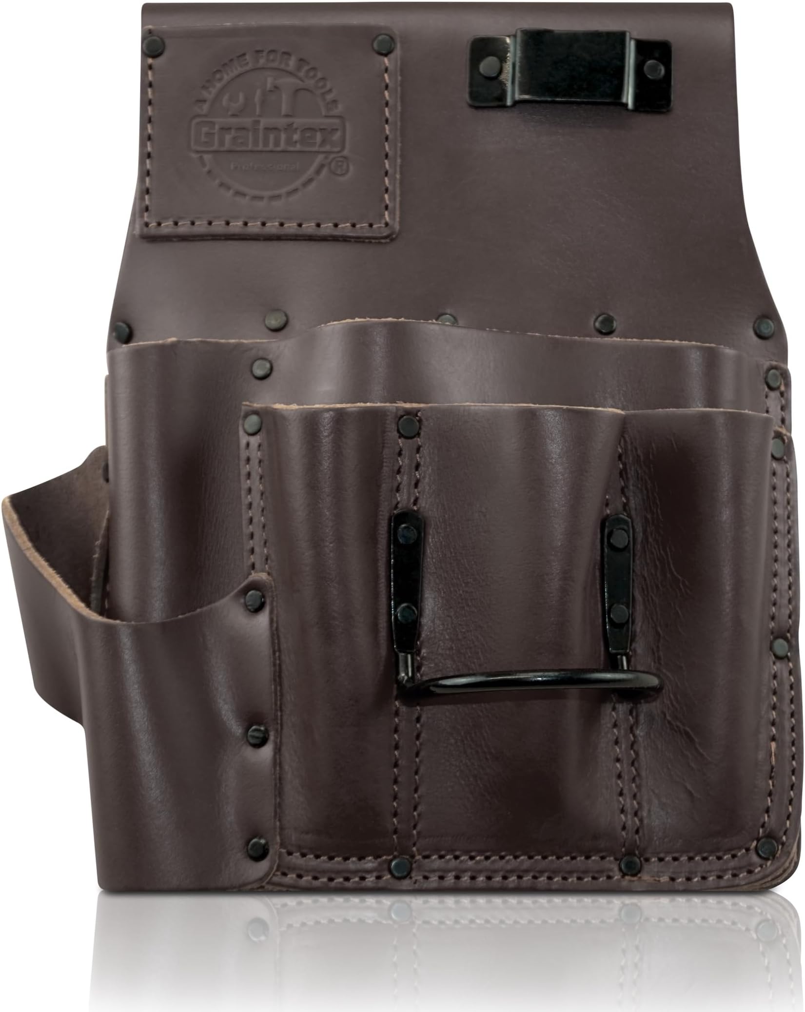 Drywall Pouch Brown Color Heavy Duty Top Grain Leather, Steel Hammer Holder, Drywall Tool Belt, Framers Tool Pouch, Construction, Carpenter, Electricians - OS2353
