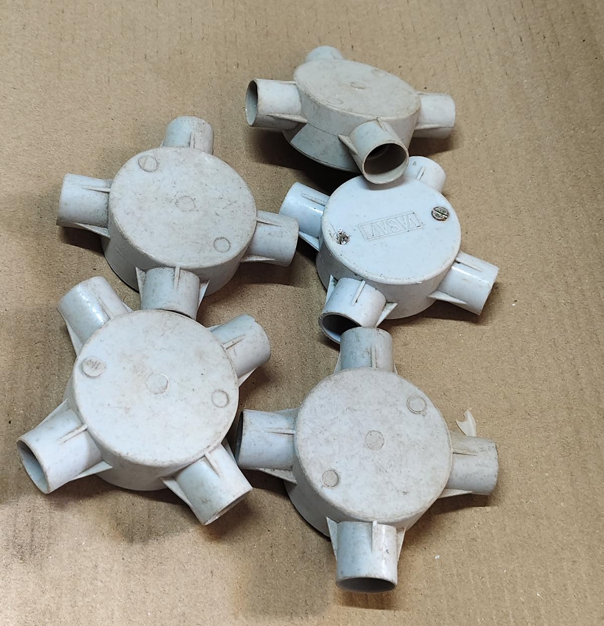 PVC Electrical Conduit Fitting for Junction Box 4 Way 3/4 inch 30mm (6 Pcs) Gray Colour-image-16