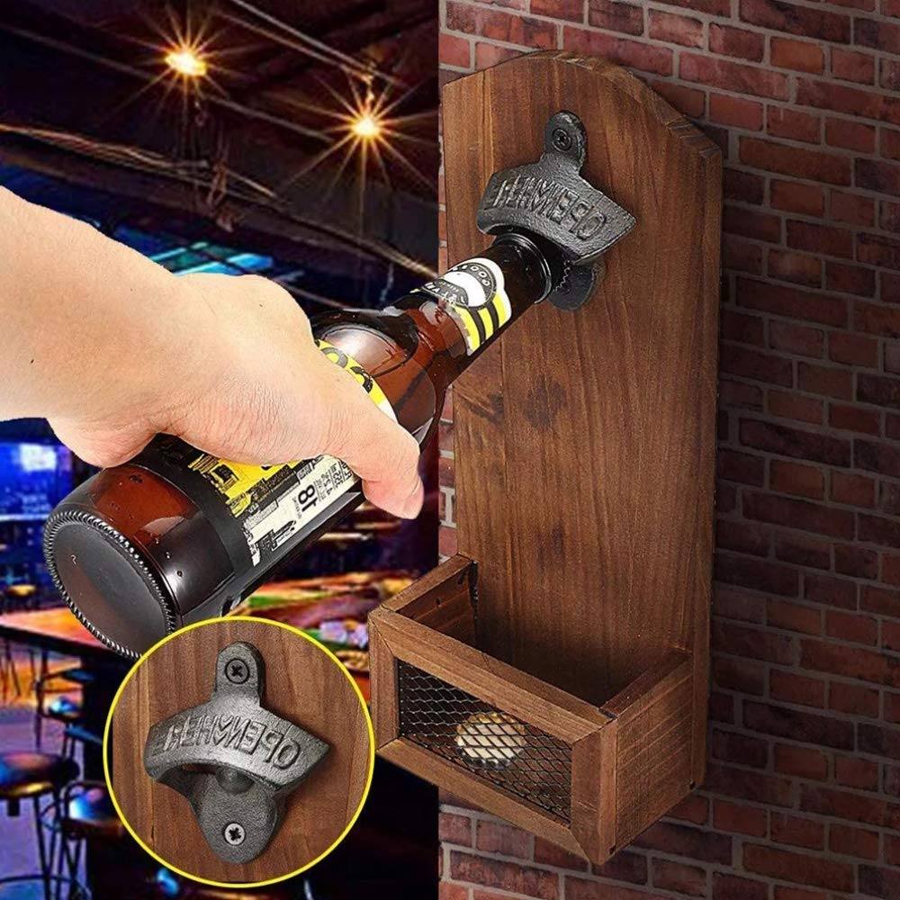 Apribottiglie Da Muro - Fuck It Let's Drink! Stile Barista In Bronzo