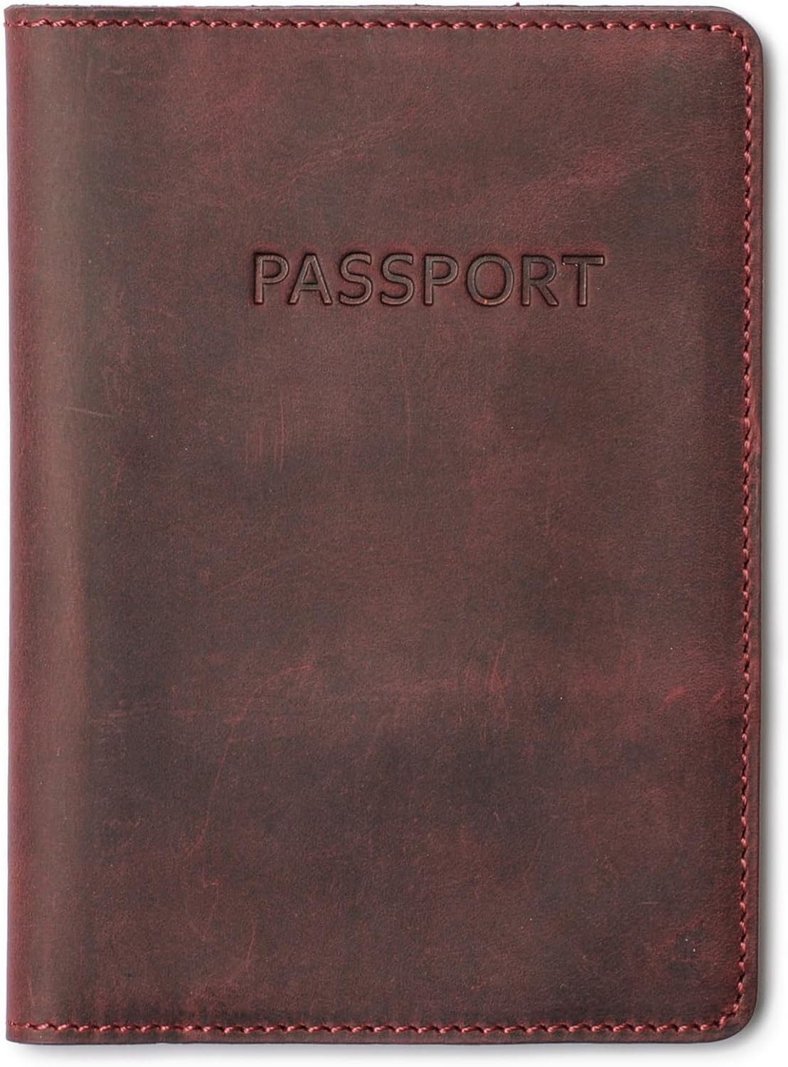 Handmade Genuine Leather Bifold Passport Cover - Personalized Elegance for a Timeless Travel Companion, Purple