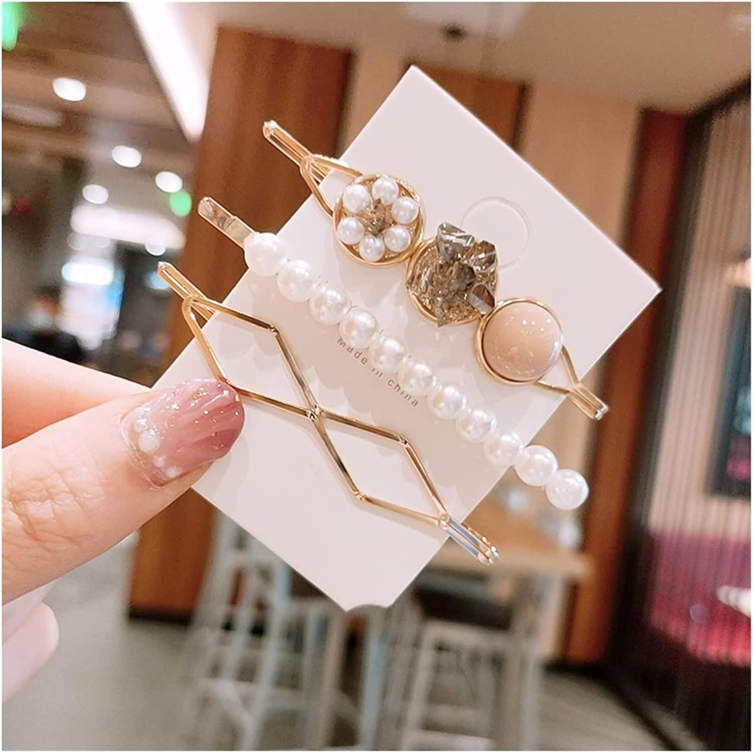 ヘアピン3PC/セット女性用パールヘアクリップスイートスタイルのヘアピンガールズサイドクリップレディースヘッドウェアアクセサリー (