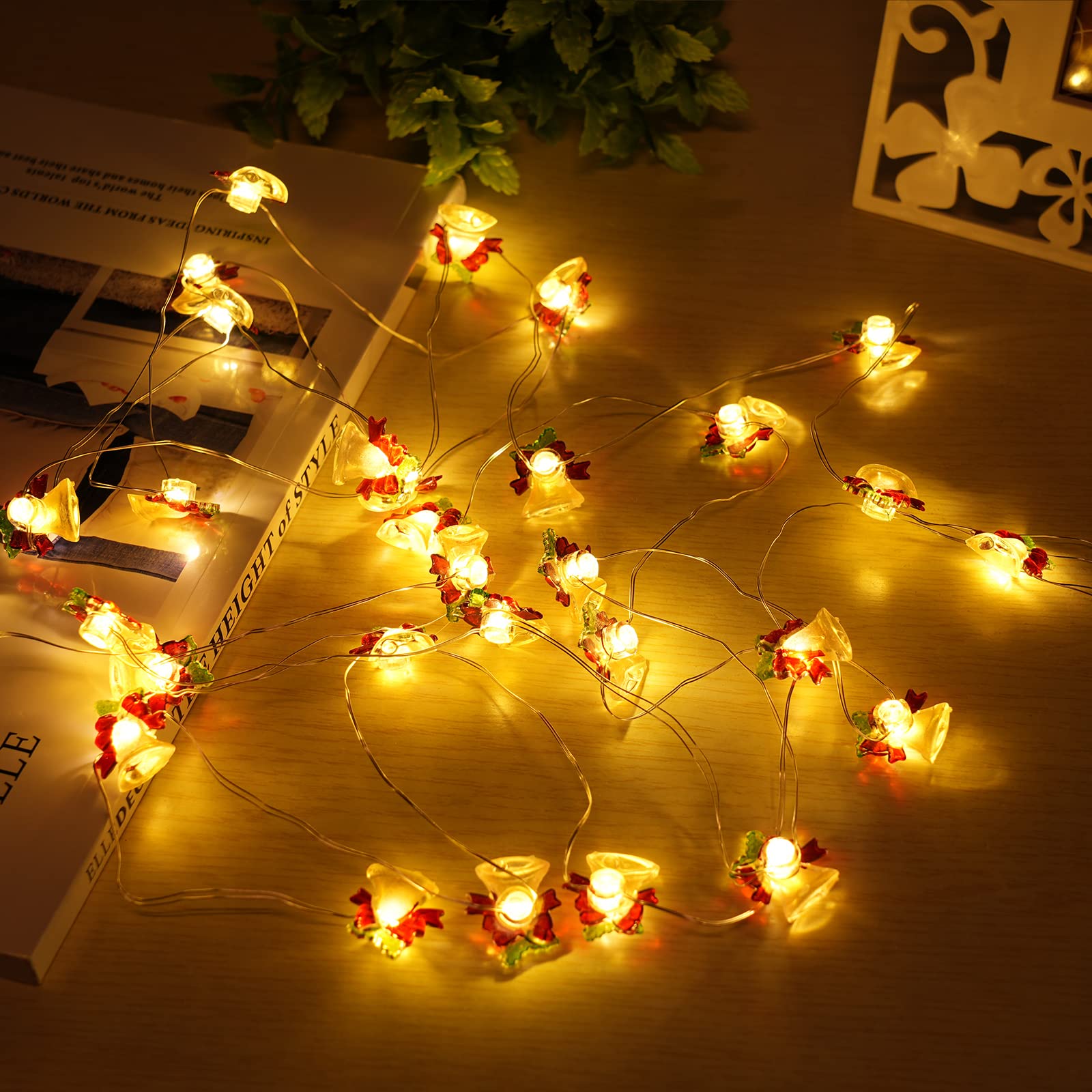 2Pcs Star Fairy Lights, String Lights Battery Powered Decorative Lighting 30 LED Indoor and Outdoor String Lights Ideal for Christmas Room Decoration Party Garden Halloween Wedding Bedroom (Retro)