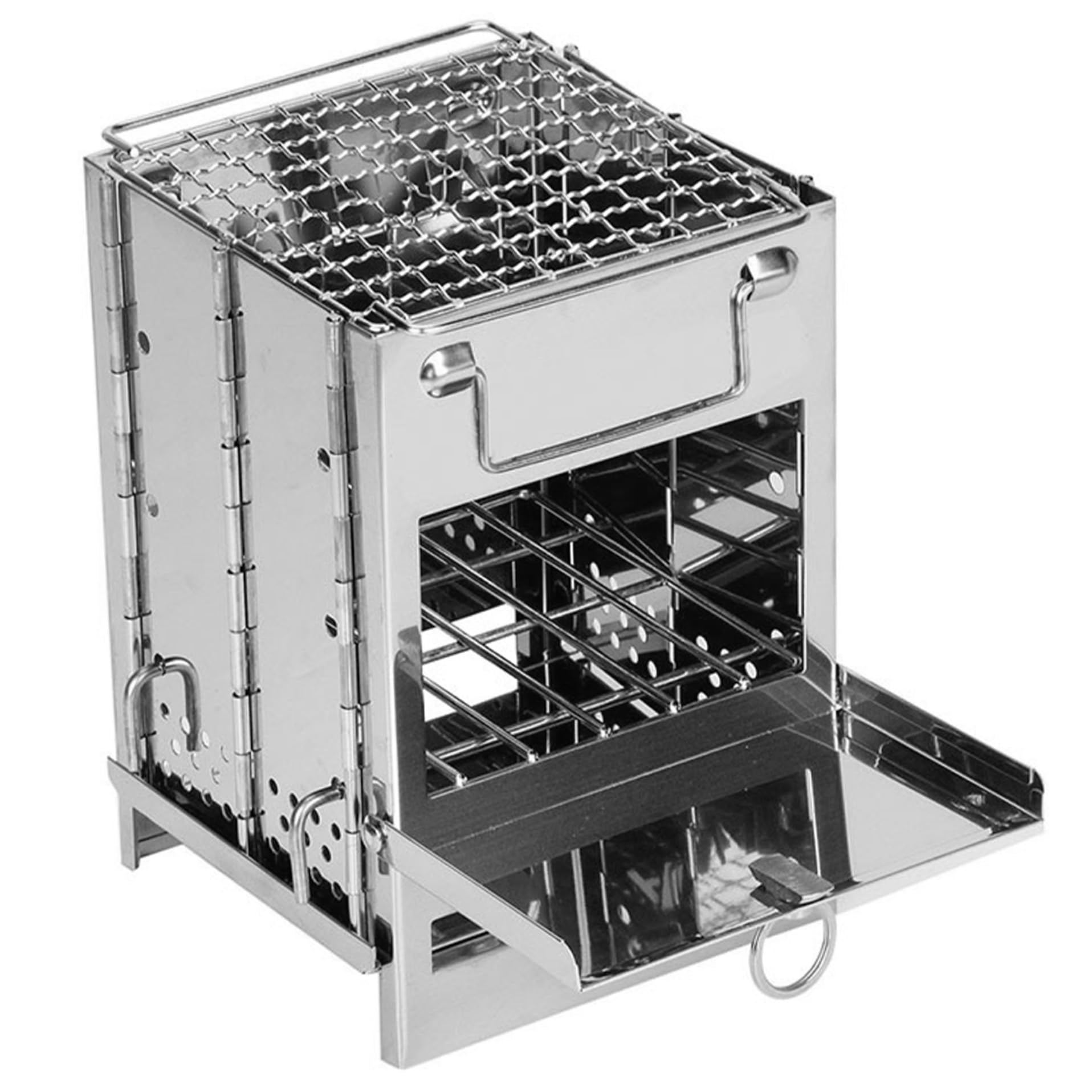 Poêle de camping pliable compact pour éviter le poids du gaz en randonnée sauvage