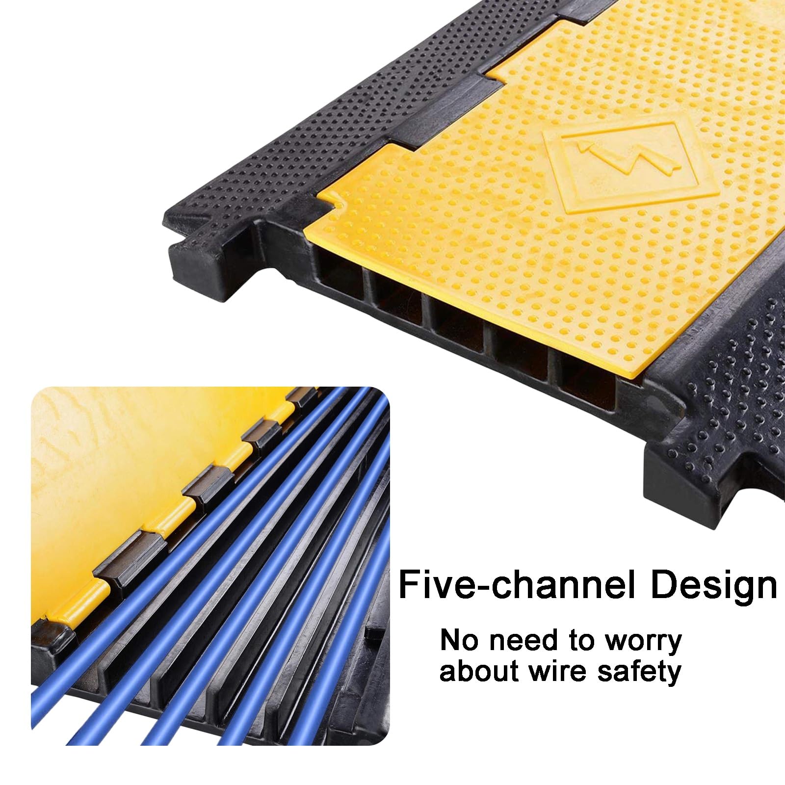 Pasacables Suelo de 5 Canales Protector Cable de 22046 Libras para Cables con Cubierta Superior Abatible para Hormigón