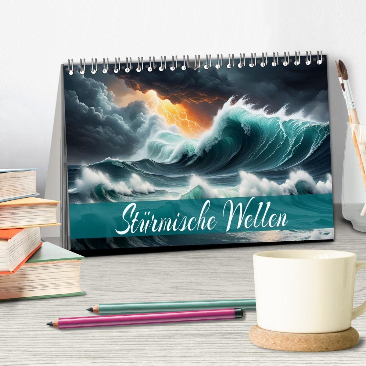 Stürmische Wellen (Tischkalender 2025 DIN A5 quer), CALVENDO Monatskalender: Tanz der Meereswogen, inspirierende Naturgewalt. (CALVENDO Natur)