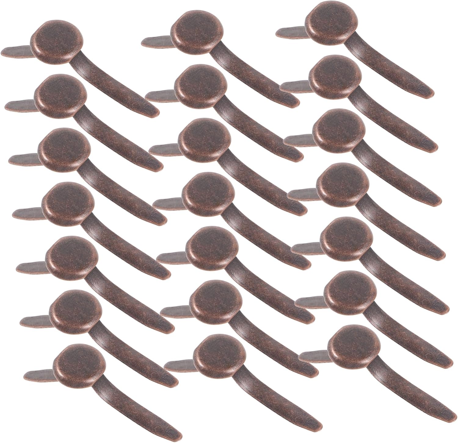 50pcs Metal Brads for Children DIY Crafts Decorative Brown