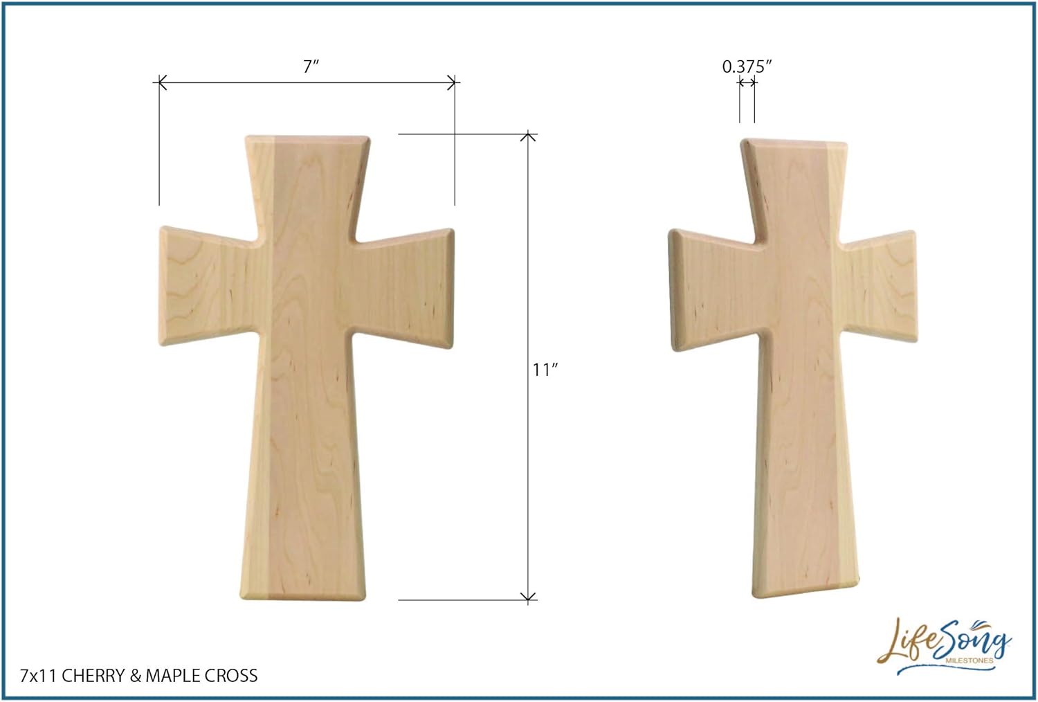 LifeSong Milestones Personalized Wooden Memorial Wall Cross Hanging Decor 7x11 Sympathy Bereavement Gift Loss of Loved One Celebration of Life In Loving Memory Remembrance Someone We Love (Cherry)