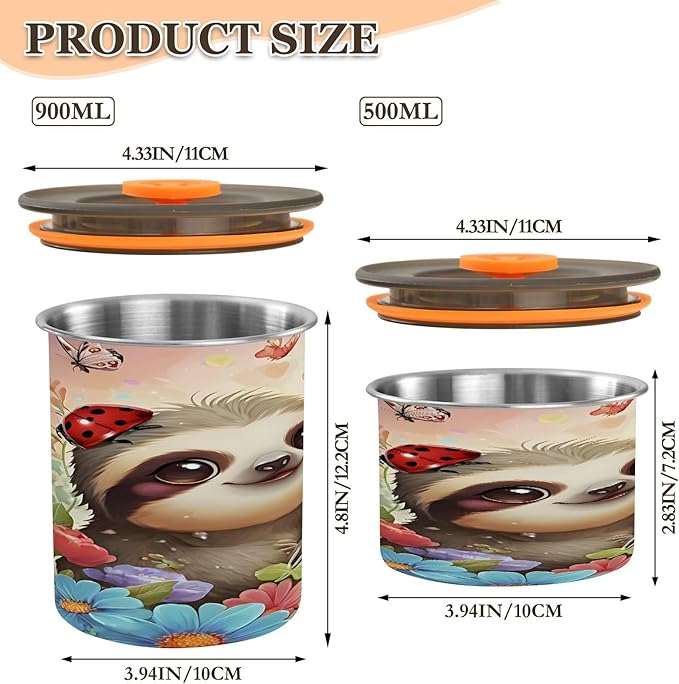 ALAZA Dispensador de Alimentos 30 oz Acero Inoxidable con Tapa miniatura 3