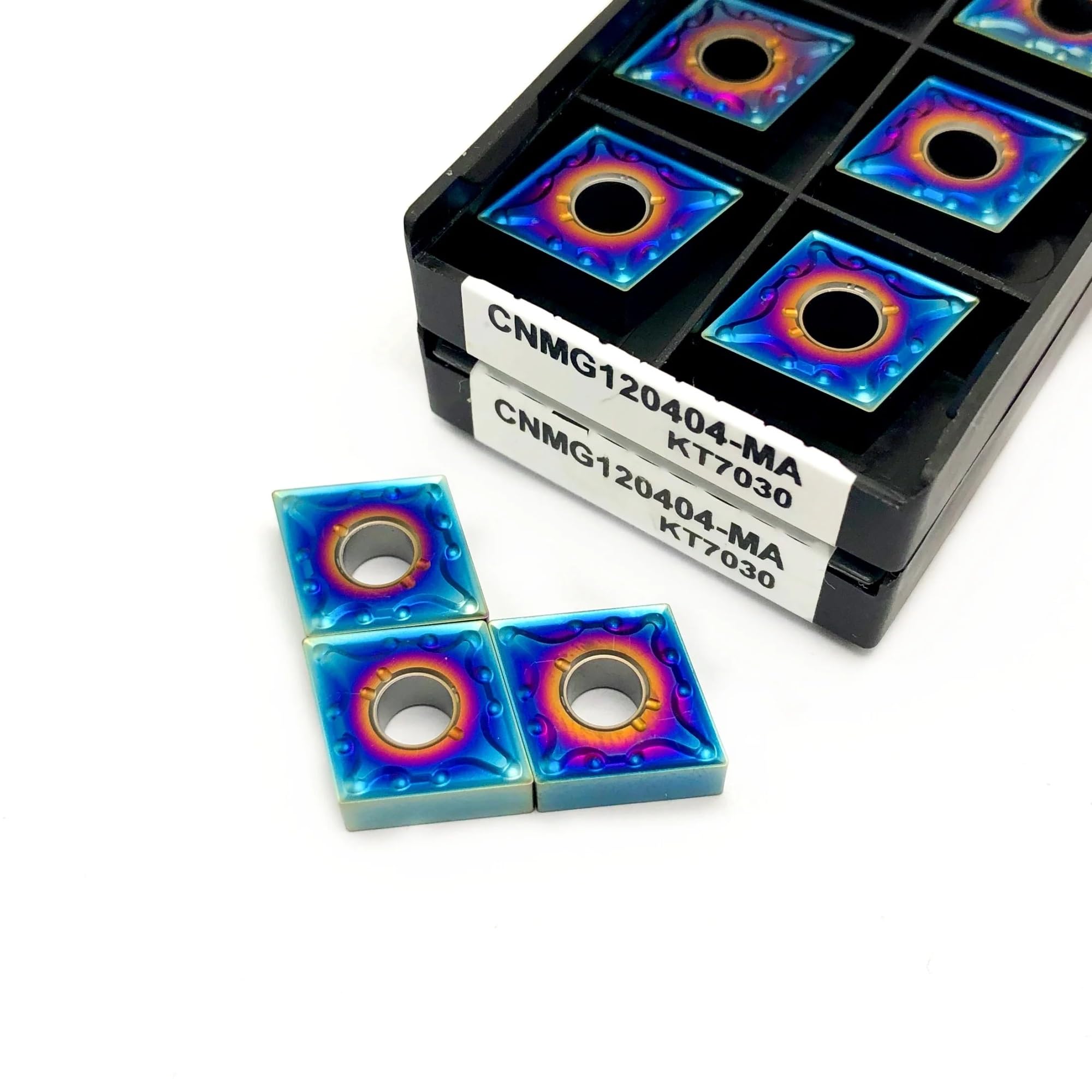 Herramienta de torneado cilíndrico 10 piezas, herramienta hoja carburo(CNMG120408 KT7030)