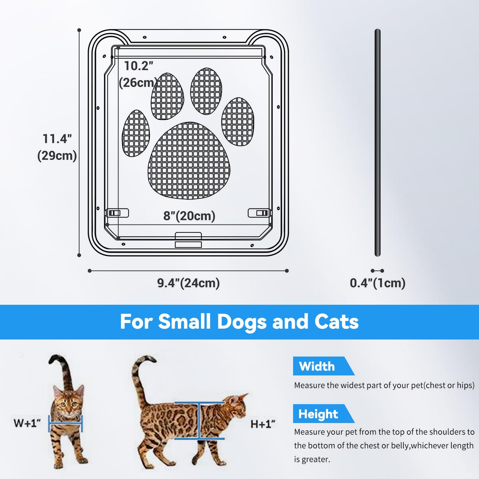 NAMSAN Porte pour Porte coulissante, Ouverture intérieure 20,3 x 25,4 cm, Porte pour Chien, Petite Porte pour Chien, Porte pour Chat, Fermeture Automatique