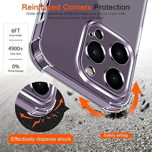 Melomon Case for iPhone 14 Pro (6.1"), 14 Pro Clear Case Anti-Scratch, Shockproof Bumper,Ultra Clear Hard PC Back,Soft TPU Protective Cover for iPhone 14 Pro