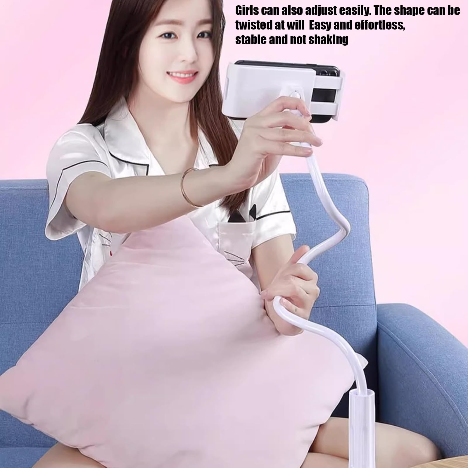 Phone Holder For Bed - Gooseneck Clamp Bracket, Flexible Arm For