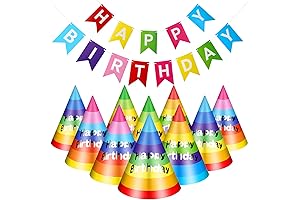 Boao 20 Pieces Rainbow Birthday Hats for Festive Parties
