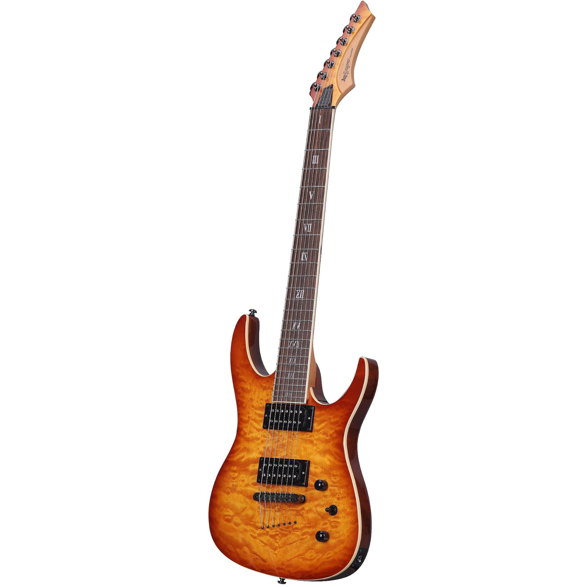 Amazon.com: Leo Jaymz Tempest 7-String Electric Guitar, Mahogany