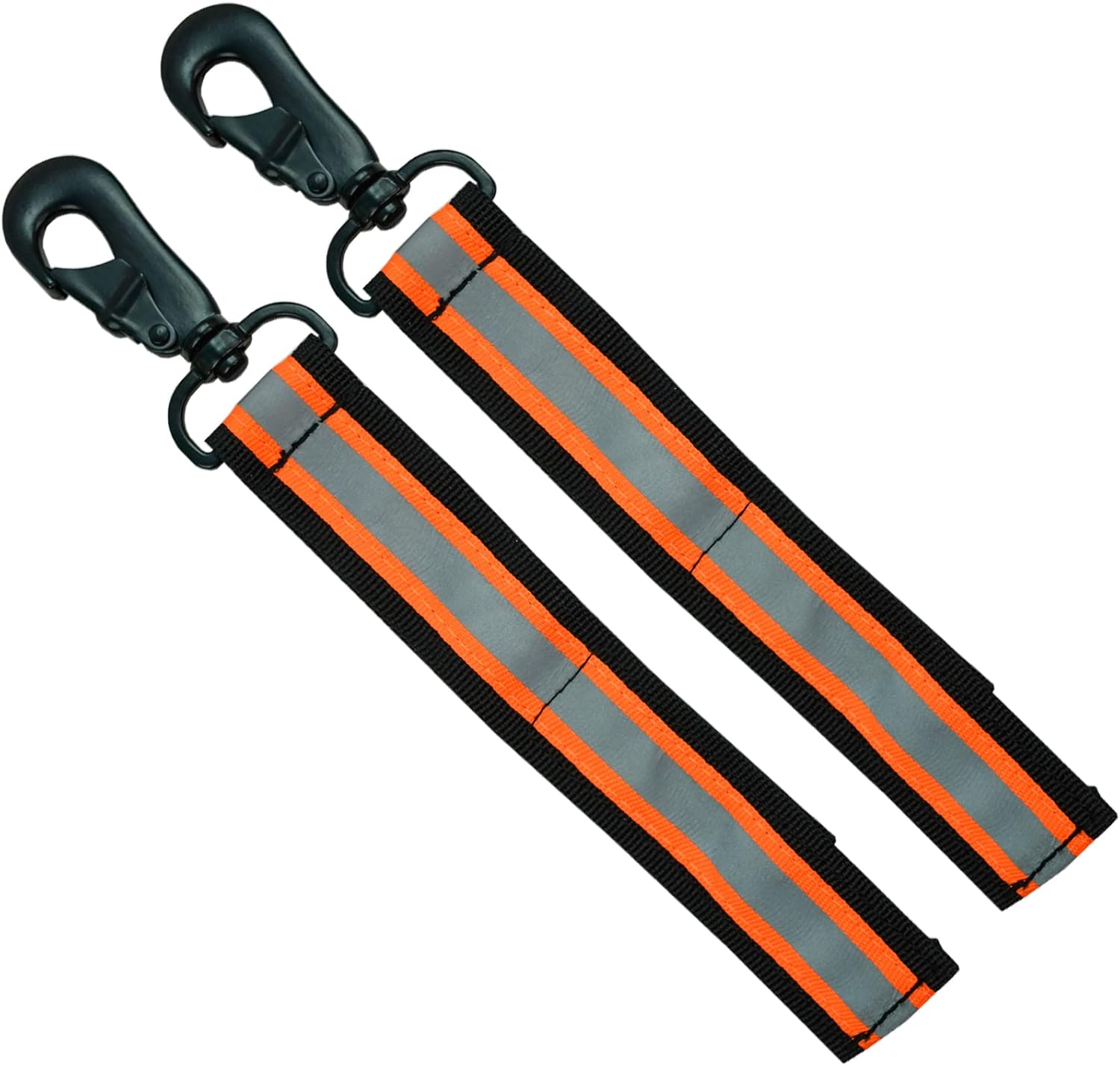 Firefighter Glove Strap | Glove Holder with Glove Leash Swivel Snap Hook,Reflective Hi-Vis Lime for Quick Access All Style Find in MeloTough (2 sets Hook and Loops Closure-Orange)…