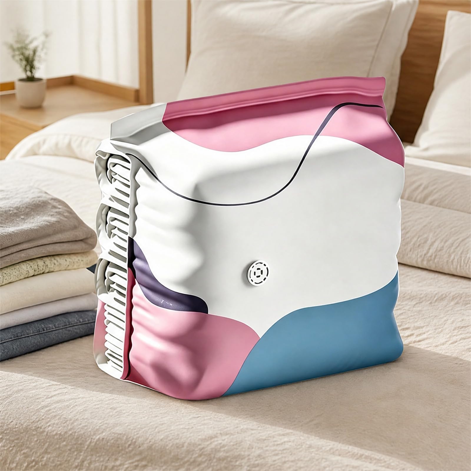2pcs Travel Vacuum Bags Reusable No-Pump Vacuum Storage Bags (Medium)