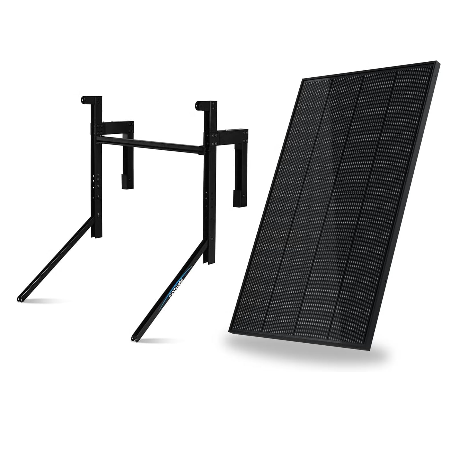 RAY 200W Full Black Solarmodul inkl. Beton-Balkon-Halterung – TopCon N-Typ – 25% Wirkungsgrad – Plug & Play – Für Balkonkraftwerk