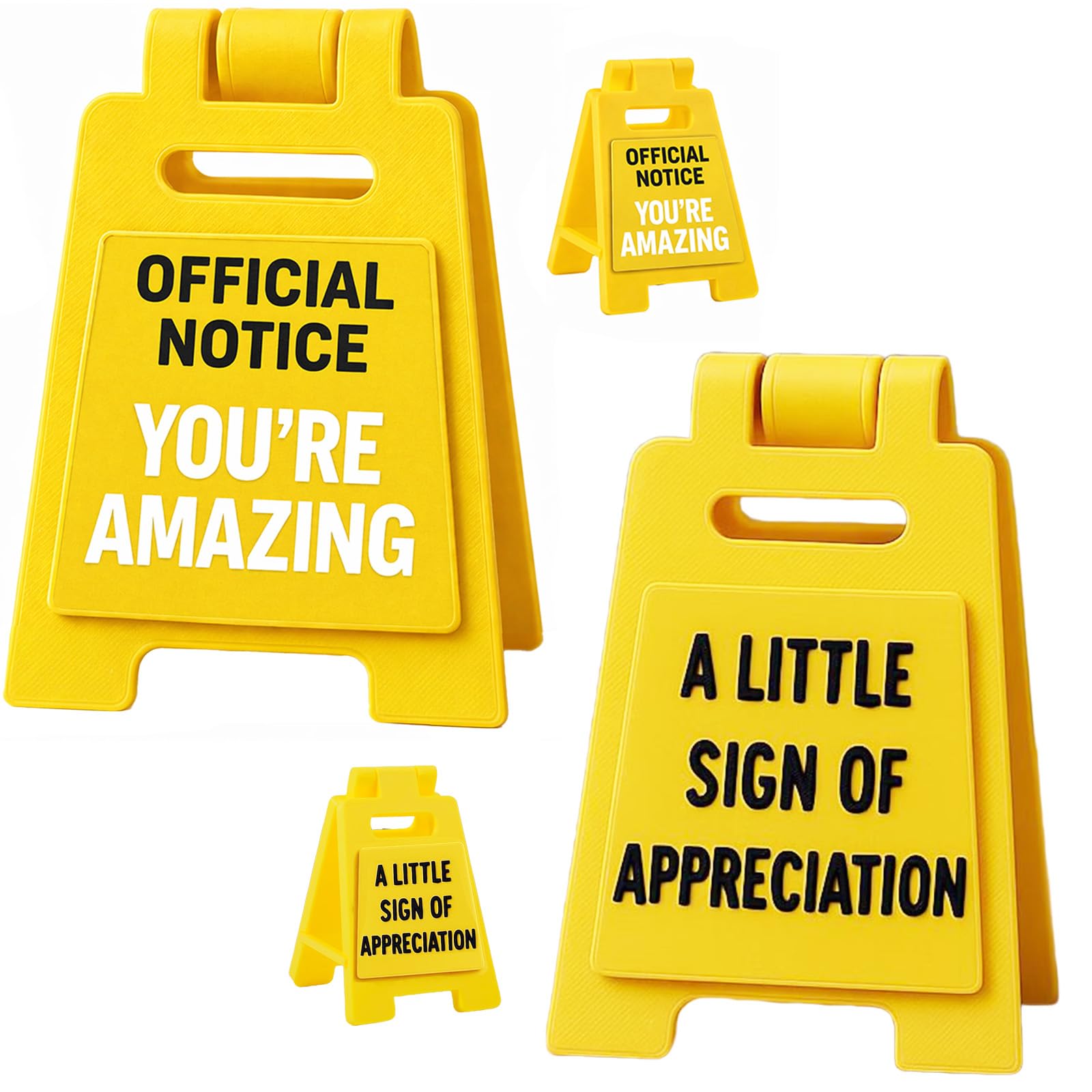 Aikobaa Amazing+Appreciation Mini 2Pcs "A Little Sign Of Appreciation" Desk Token | Small Yellow Thank You Sign For Colleagues, Teachers & Friends | 5.5X3.7cm Novelty Appreciation Gift (Amazing+Appreciation)
