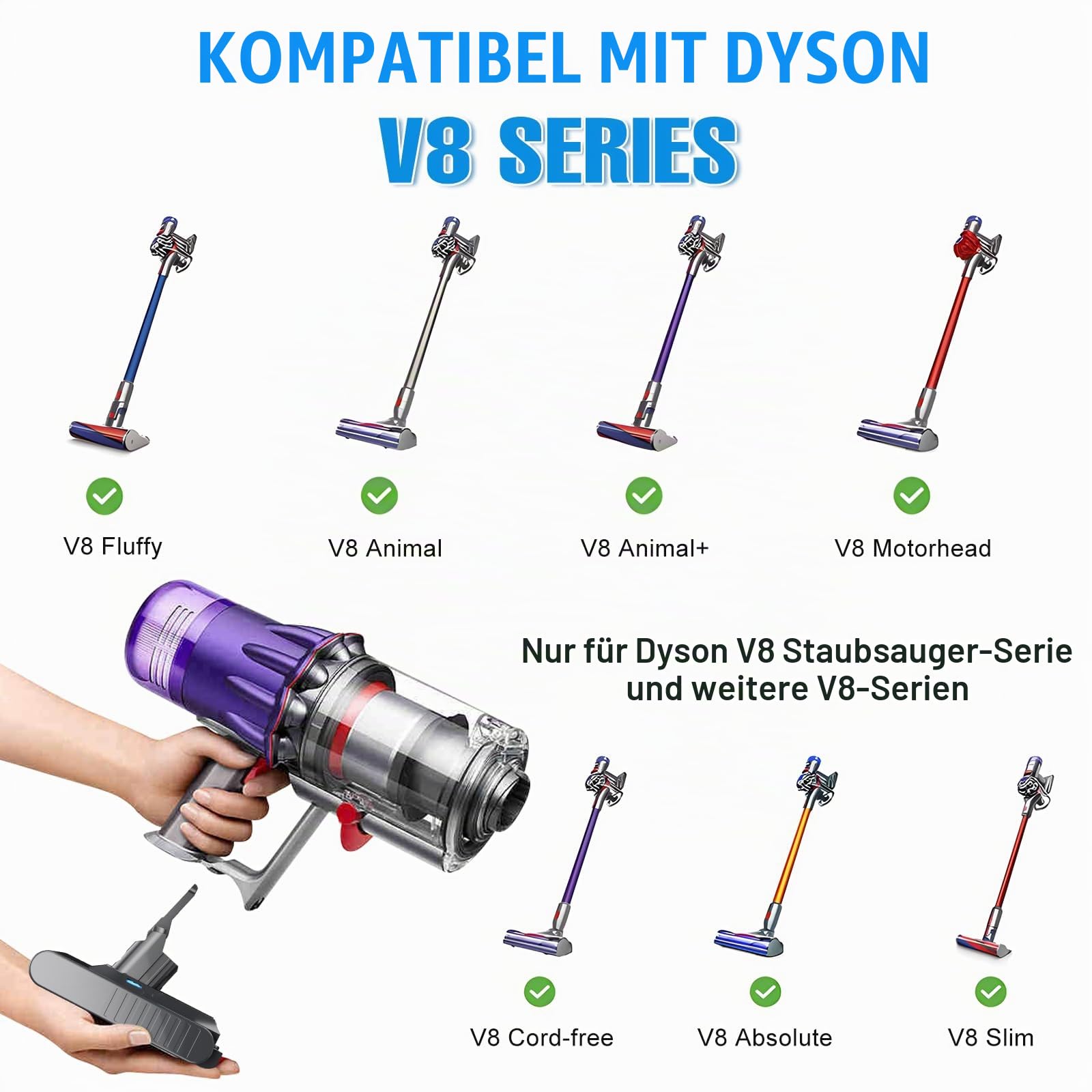 Akku für Dyson V8 6000mAh Ersatzakku für Dyson SV10