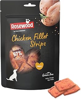 Rosewood Chicken Fillet Strips – Zarte Hühnerfiletstreifen für kleine Hunde – 97 % Huhn, proteinreich & fettarm – Getreidefrei & ohne künstliche Zusätze – 150 g product image