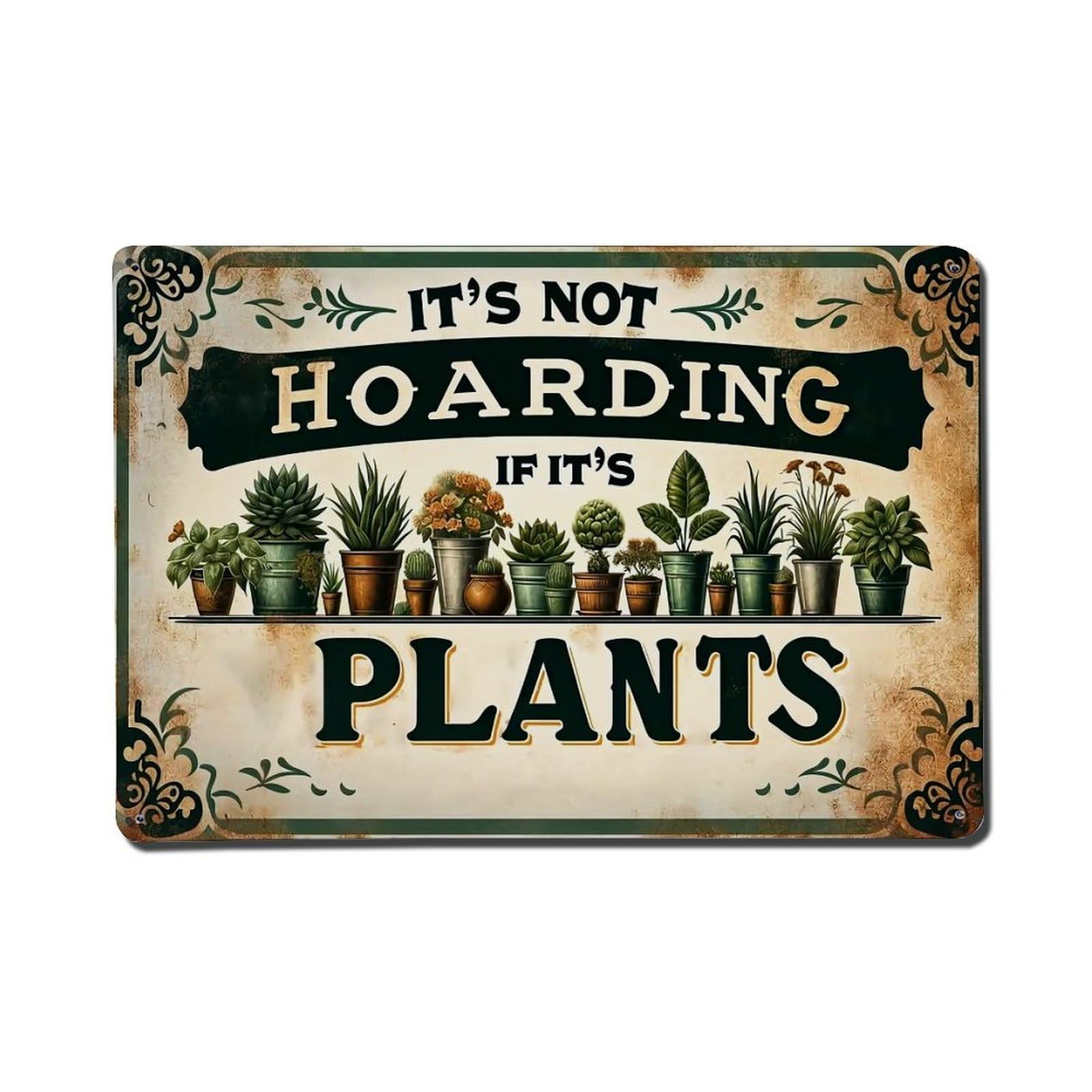 Plant Collection Sign Art(1) Retro Metal Tin Sign, Vintage Metal Poster for Home, Gaming Room, Studio Workshop,Bar,Garage Wall Art Decor 8x12 Inch