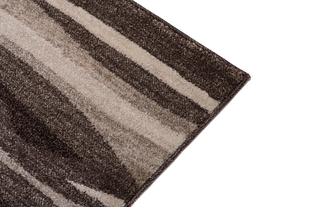 Tapiso Dywan Sari nakrapiany, krótkie runo, designerski, beżowy, brązowy, abstrakcyjne paski, zebra, do salonu, ÖKOTEX 140 x 190 cm