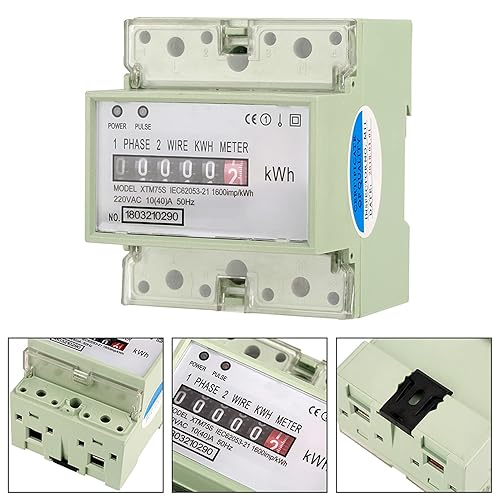 Miniatura 6 de Medidor eléctrico del carril del estruendo del metro electrónico del kilovatio, 220V AC Digital la monofásico del vatiímetro 2 del alambre 4P metro