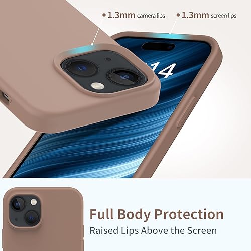 Miniatura 4 de FUNMIKO Funda compatible con iPhone 15 con protector de pantalla, funda de silicona suave líquida y sedosa, diseñada a la moda para hombres, mujeres