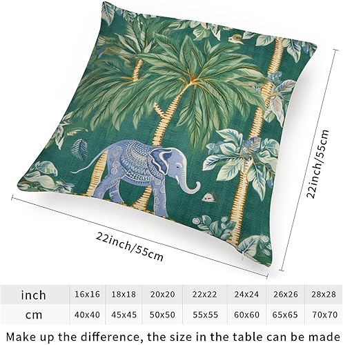 Vista 136 de ArogGeld Fundas de cojín asiáticas escénicas elegantes chinoiserie, diseño de loto verde, pájaros, jardines, funda de almohada para sofá