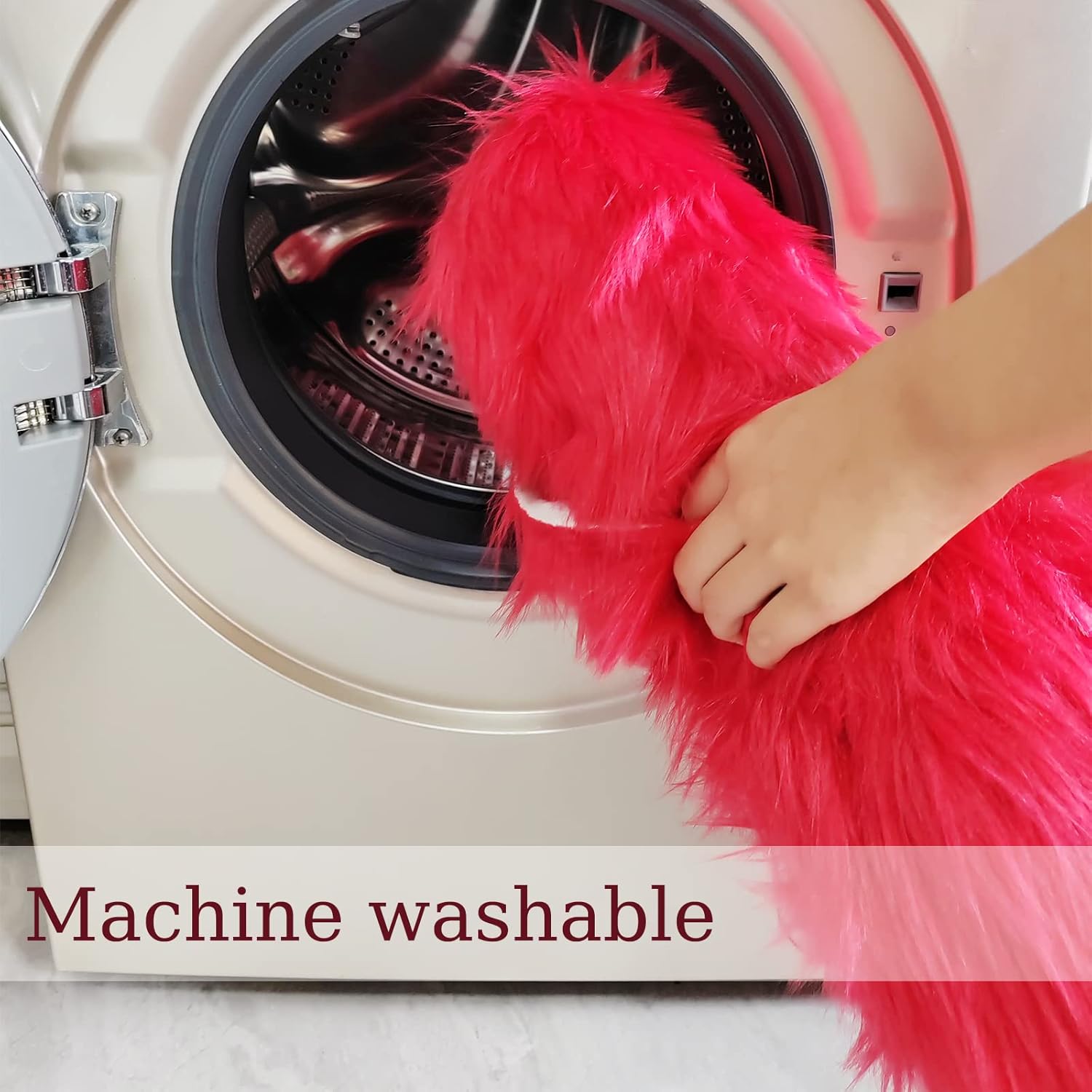 YRXRUS Valentines Heart Rug, Red Heart Shaped Rug, Fluffy Faux Fur Rugs, Shag Mats for Bedroom Living Room, Love Coquette Room Decor 2x3 Ft