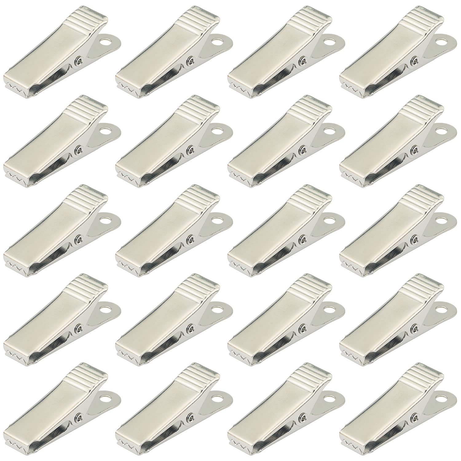 FMHXG 20PCS Metal Clip Reverse Mouth Label Clip Metal Mini Spring Clip Silver Dental Clip ID Badge Clip Binding Iron Clip Function Wire Clip Used for