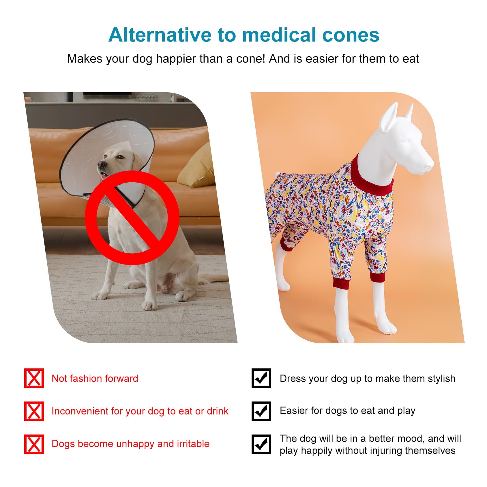 Hunde-Pyjama Für Große Rassen – Anti-Lecken, Operationsanzug, Wilder Outback Print