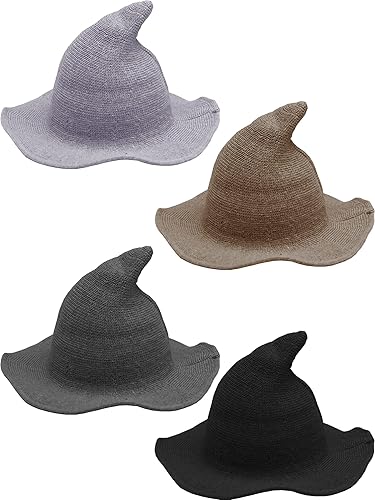 Miniatura 9 de Paquete de 4 sombreros de bruja de lana para decoración de fiesta de Halloween