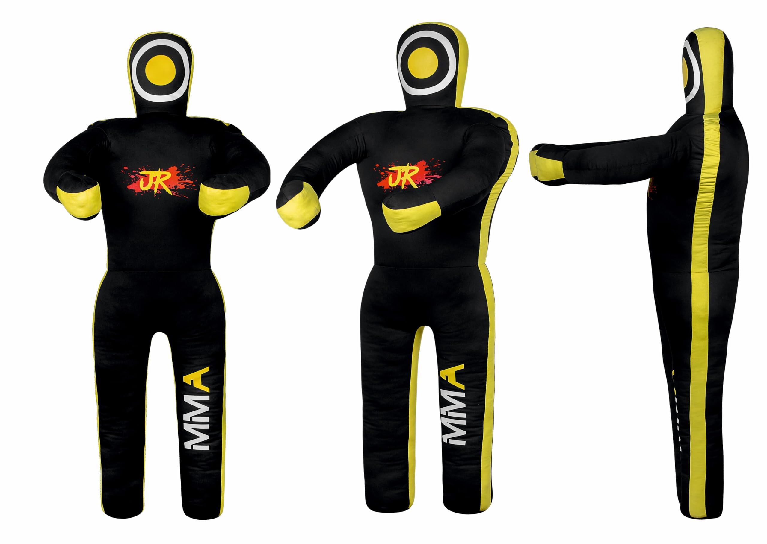 MMA Practice Dummy (Standing Position) for Boxing, Fighting, Throwing, Grappling, Karate, jiu-Jitsu, Wrestling Training - UNFILLED (Black Yellow, 59" (Inches))