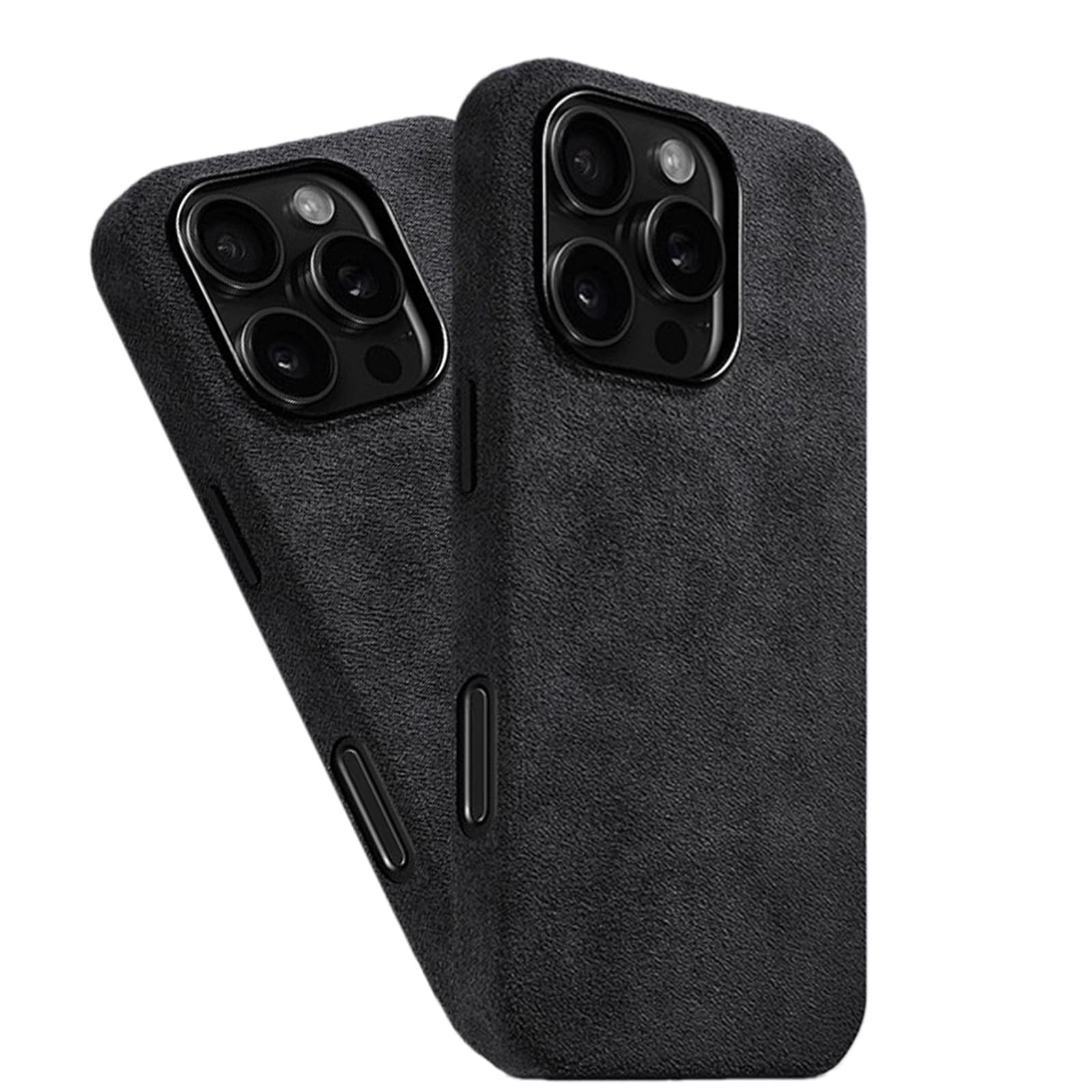 Coque iPhone 16 Pro Max en suédine noire lavable compatible MagSafe - 8