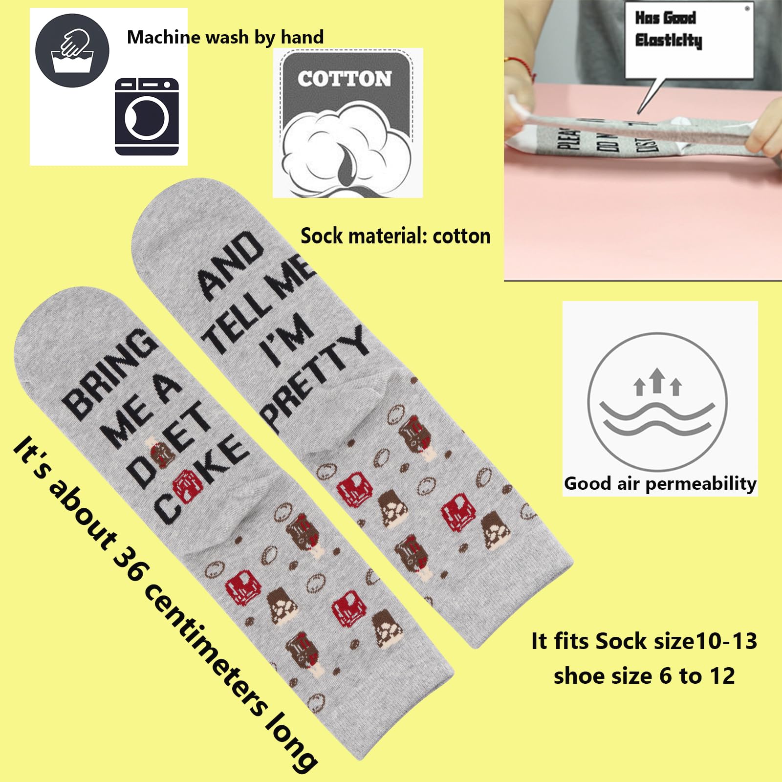 TSOTMO Drinking Gift Drinks Merch Novelty Socks Soda Gift for Soda Drinker Drinks Lovers Caffeine Free