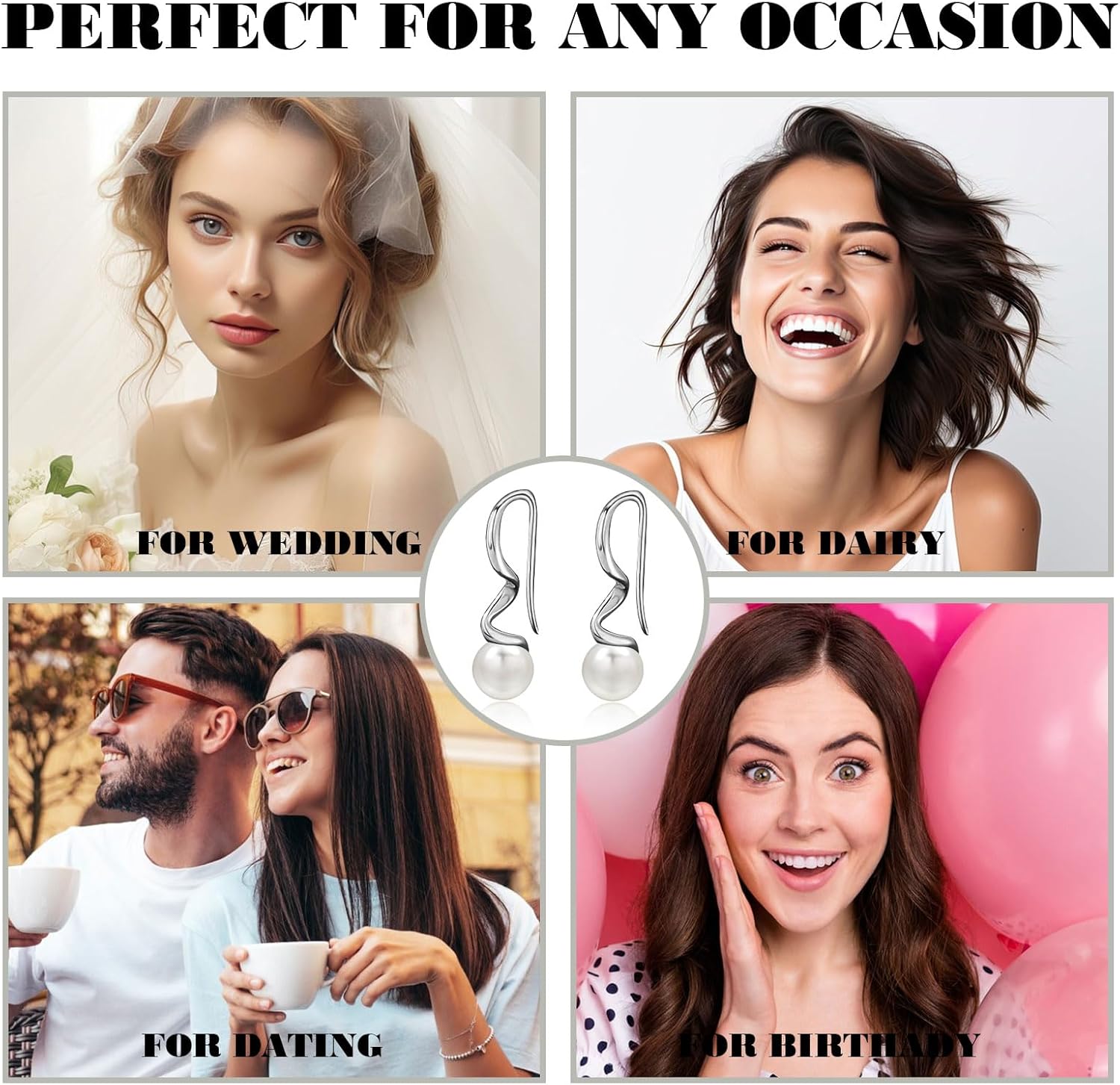 Spiral Threader Earrings for Teen Girls Women, WGXIA Pearl Threader Earrings Sterling Silver Pull Through Drop Dangle Earrings for Girls Trendy - Image 7