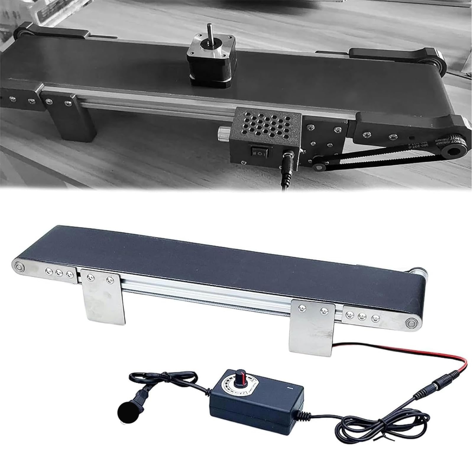 AYCDL Mini PVC Flat Belt Conveyor for Assembly Line & Friction Experiments - Compact & Versatile Design for Educational, Research, & Industrial Applications