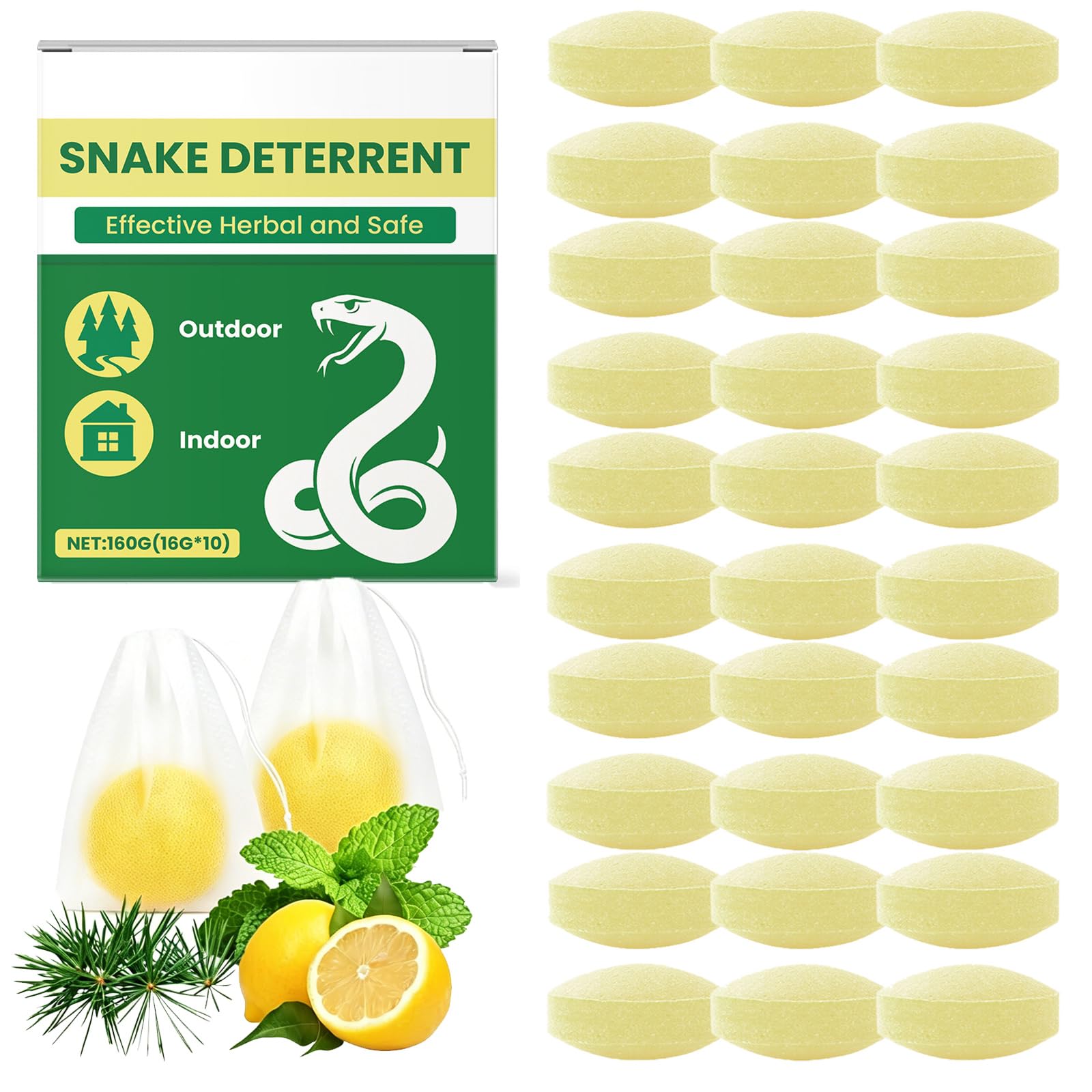 Natürlicher Schlangenvertreiber, 30er Pack Geruchspellets zur Schlangenabwehr, Humane Vertreibung im Garten & Haus, Sicher für Menschen und Haustiere, Langzeitwirkung ca. 12 Wochen