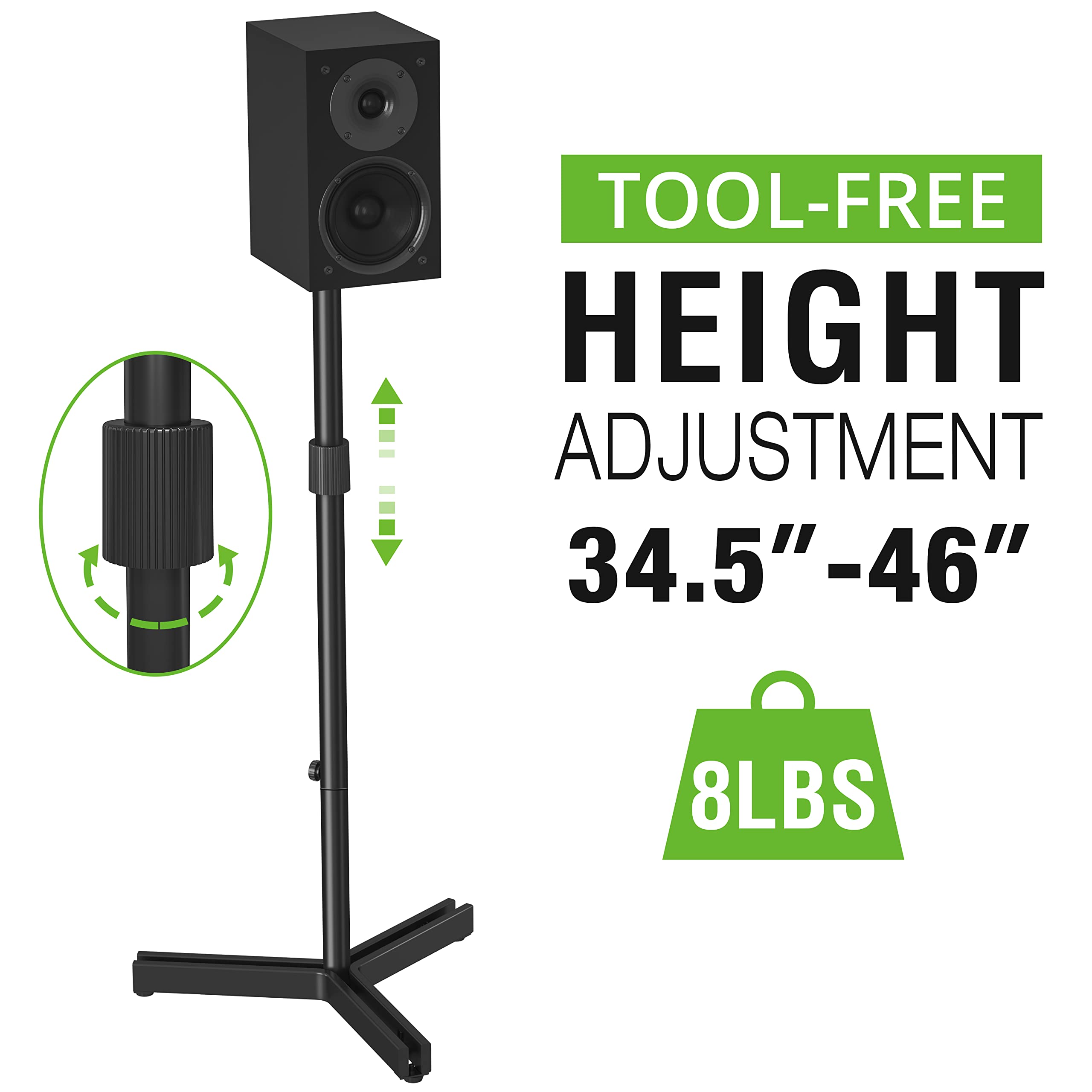 Buy Universal Speaker Stand Height Adjustable 34" to 46" with Cable