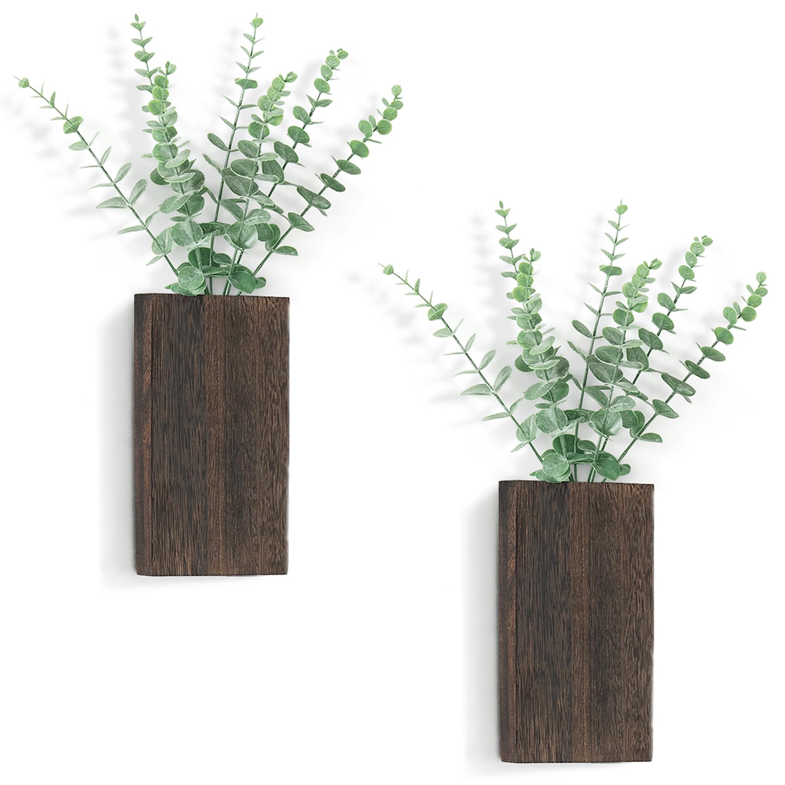Dahey 2 PCS Wall Planter Vase with Fake Plants for Farmhouse Wall Art Decor