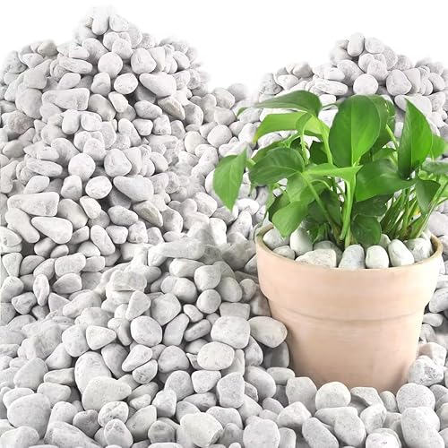 Mulctun 45LB Natural Grey Gravel, 0.8"-1.8" River Rocks,Decorative Pebbles for