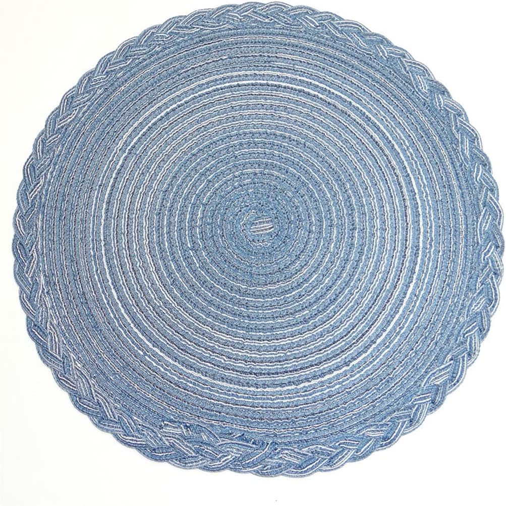 6 Pcs Table Place Mats Coasters Table Mats Heat Insulation Round Western Placemats Decoration Accessories(Black)
