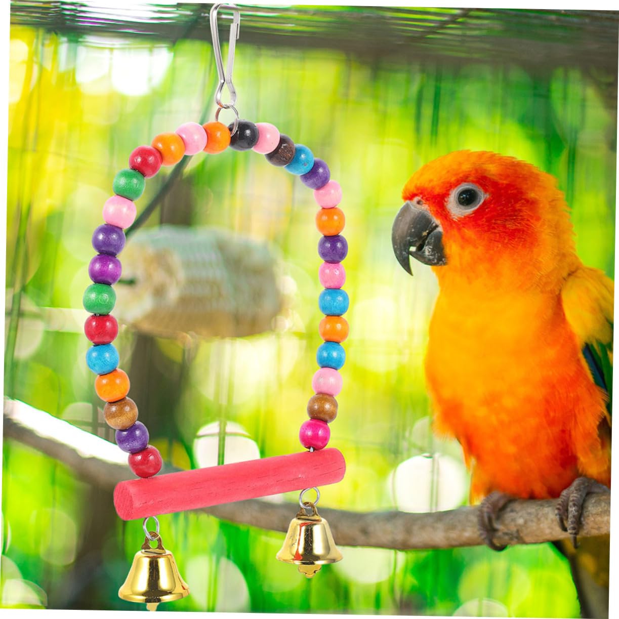 BESPORTBLE 9pièces Jouets Suspendus pour Perroquets Accessoires De Cage à Oiseaux Jouets à Mâcher pour Oiseaux De Jeu pour Exotiques