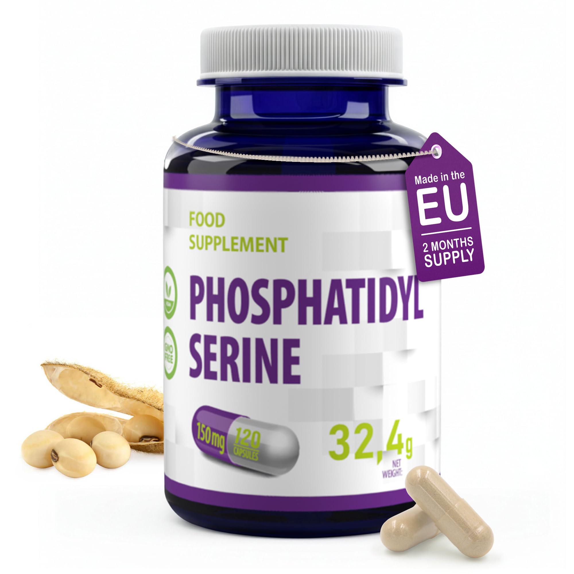 – Hepatica Phosphatidylserine 150mg | 120 Vegan Capsules | High Strength Brain, Memory & Cognitive Support | 3rd Party Lab Tested | Gluten & GMO Free