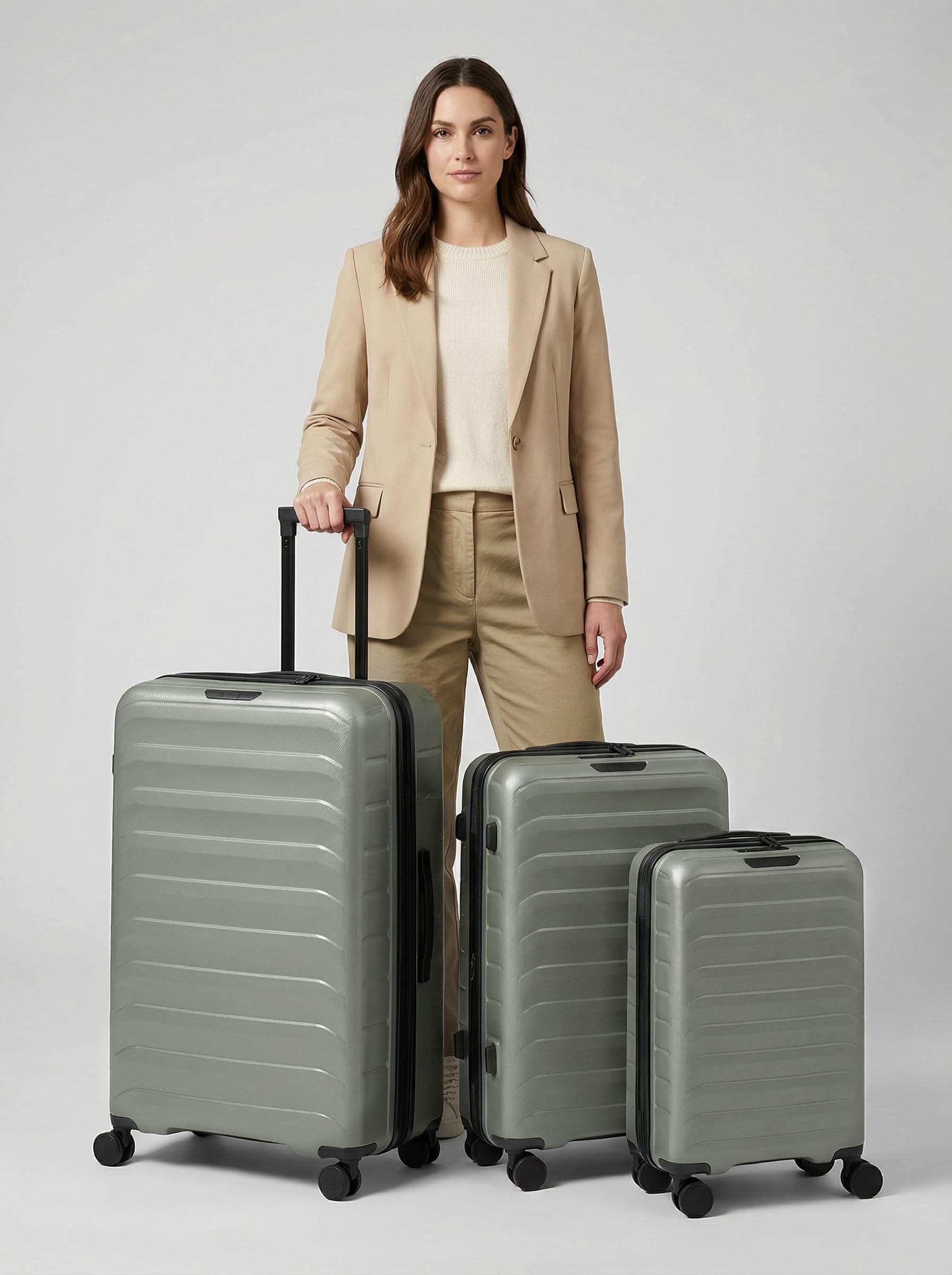 D & N Koffer-Set 3-teilig für Damen und Herren | Reise-Trolleys 48 x 29 x 75 cm aus hochwertigem, leichtem Polypropylen Material | Erweiterbar & TSA Schloss | Toronto Serie