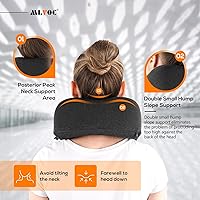 Vista 5 de MLVOC Almohada de viaje 100% espuma viscoelástica pura para el cuello, cubierta cómoda y transpirable, lavable a máquina, kit de viaje para avión